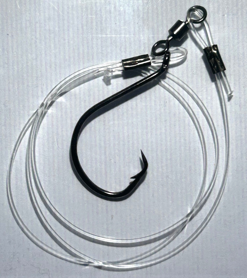 80lb Hand-Tied Saltwater Leader Rig – Strong Hook Setup for Big Fish