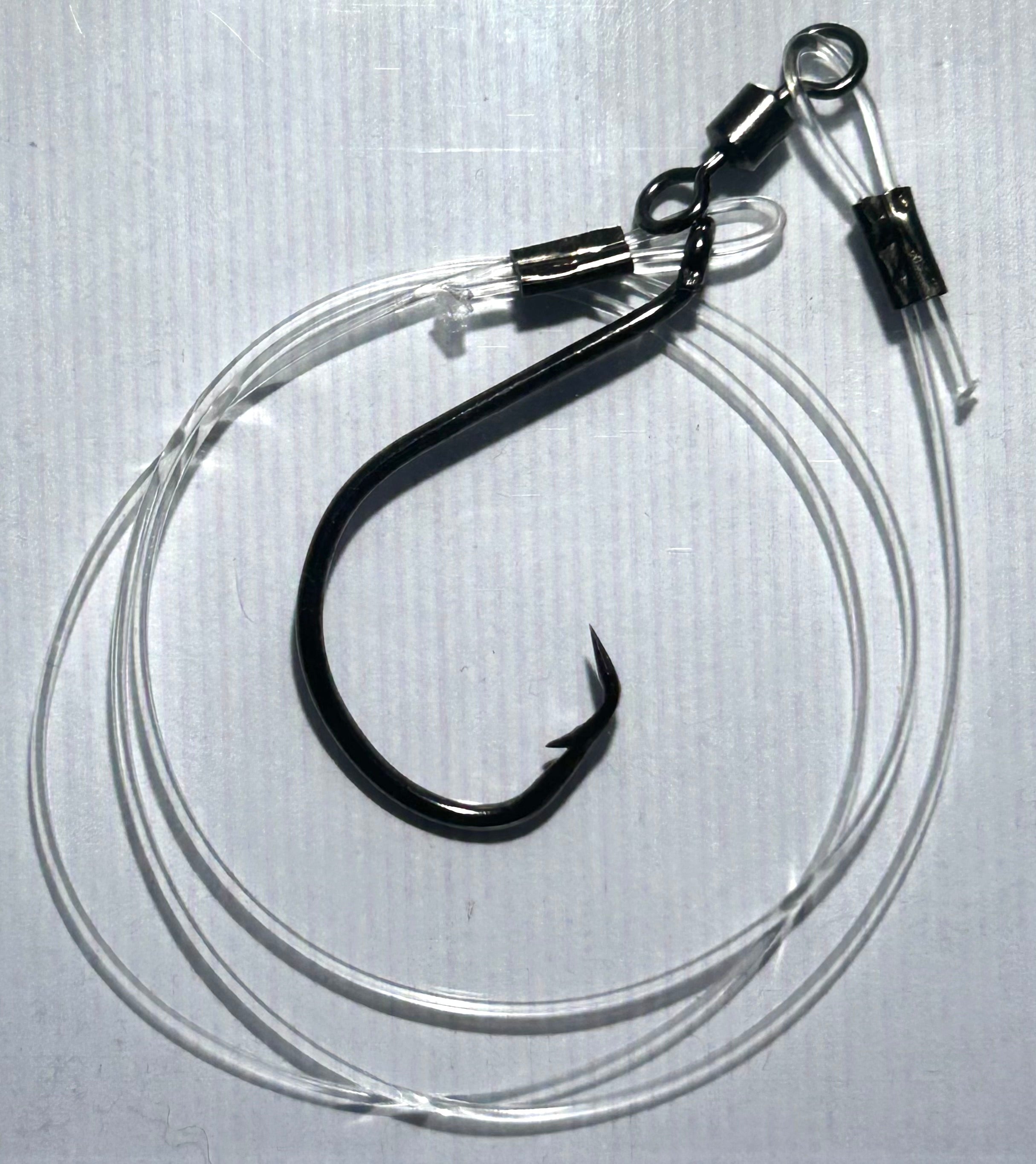 80lb Hand-Tied Saltwater Leader Rig – Strong Hook Setup for Big Fish