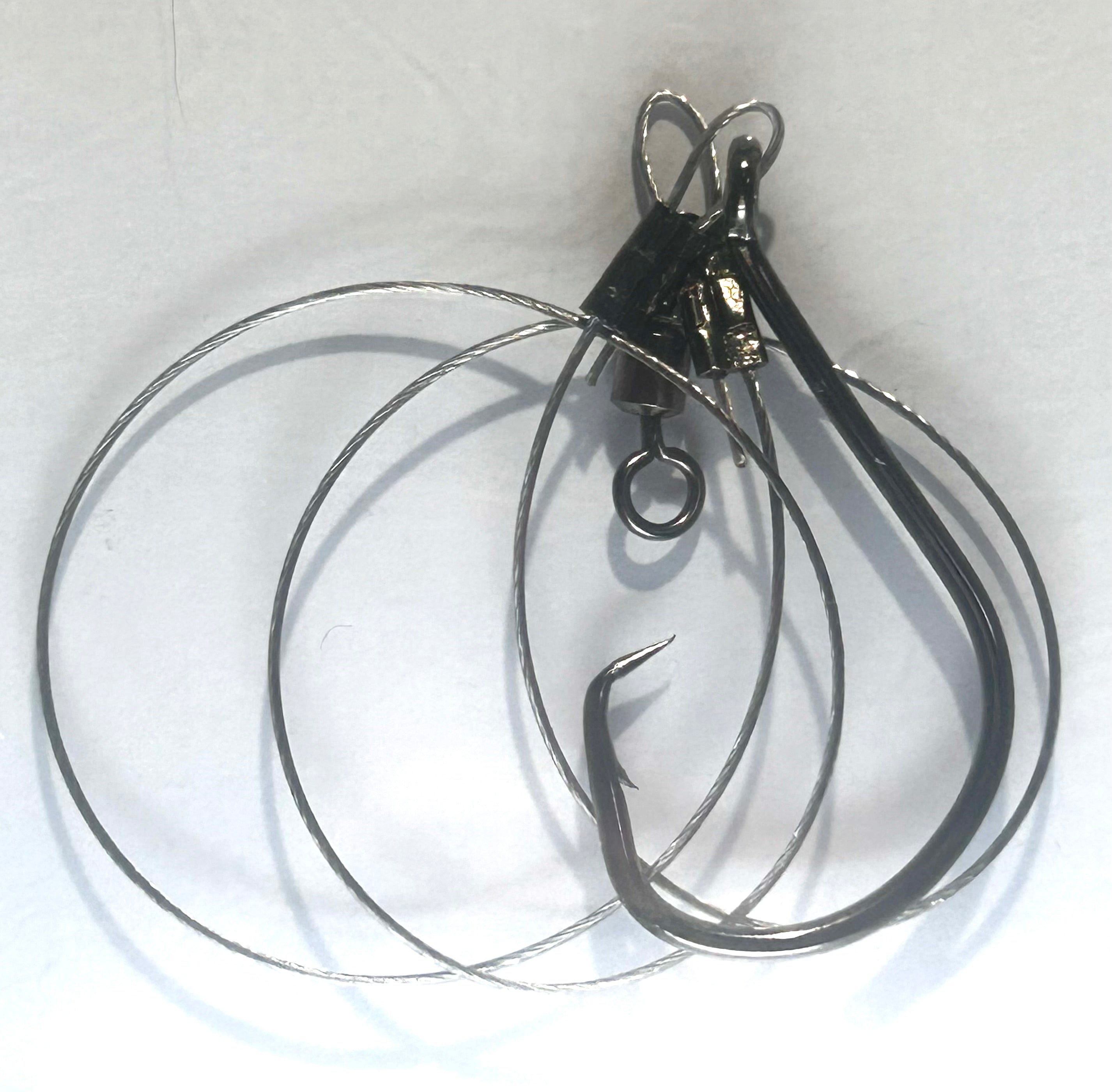 45lb Hand-Tied Saltwater Leader Rig – Strong Hook Setup for Big Fish