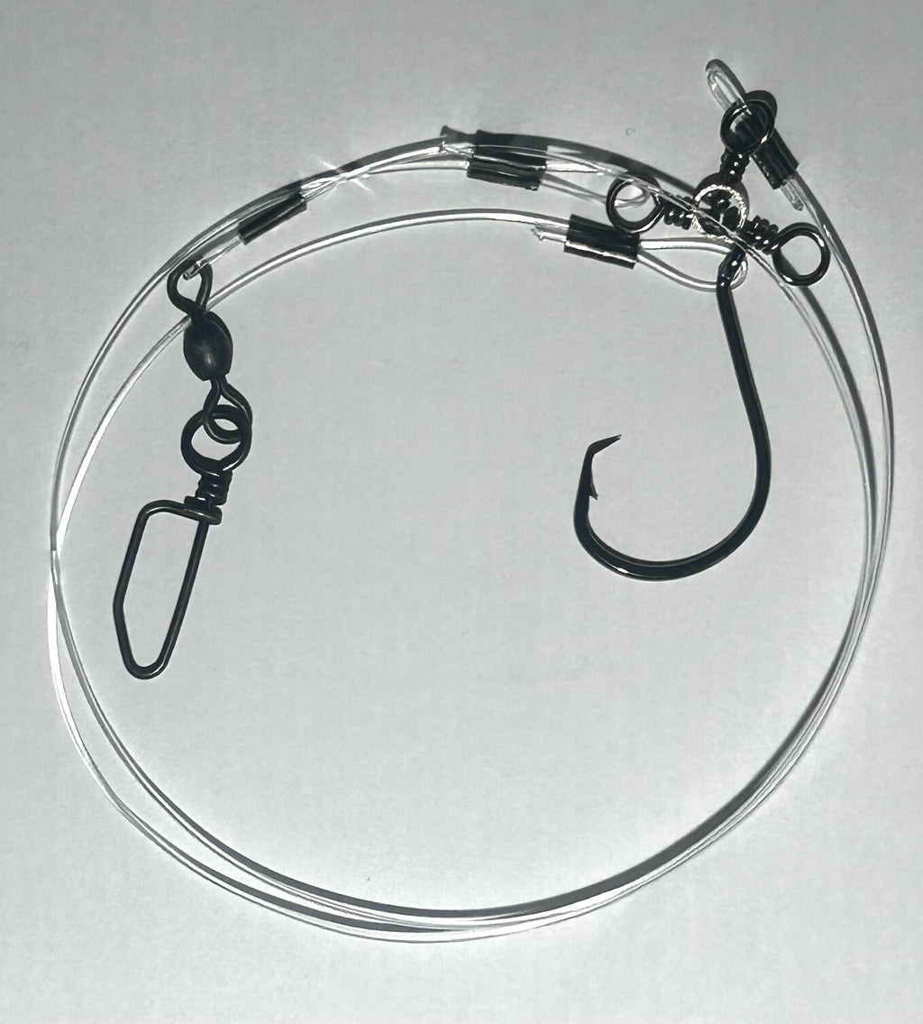 3-Way Swivel Fishing Rig – 50Lb Saltwater Leader with Snap for Bottom Fishing